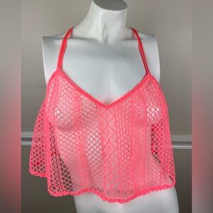 Victoria's Secret Neon Pink Fishnet Top Medium